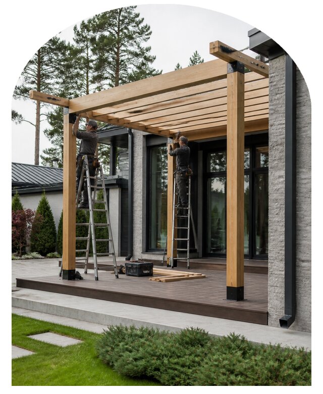 Монтаж перголы в Магнитогорске по цене от 15414 р. | Метпроект-Мгн